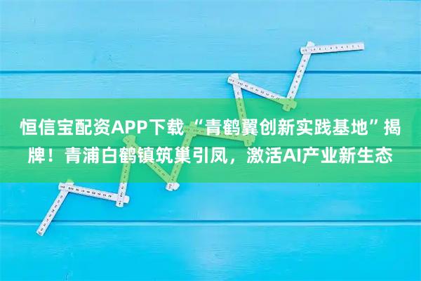 恒信宝配资APP下载 “青鹤翼创新实践基地”揭牌！青浦白鹤镇筑巢引凤，激活AI产业新生态