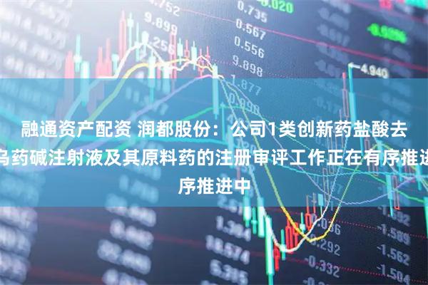 融通资产配资 润都股份：公司1类创新药盐酸去甲乌药碱注射液及其原料药的注册审评工作正在有序推进中